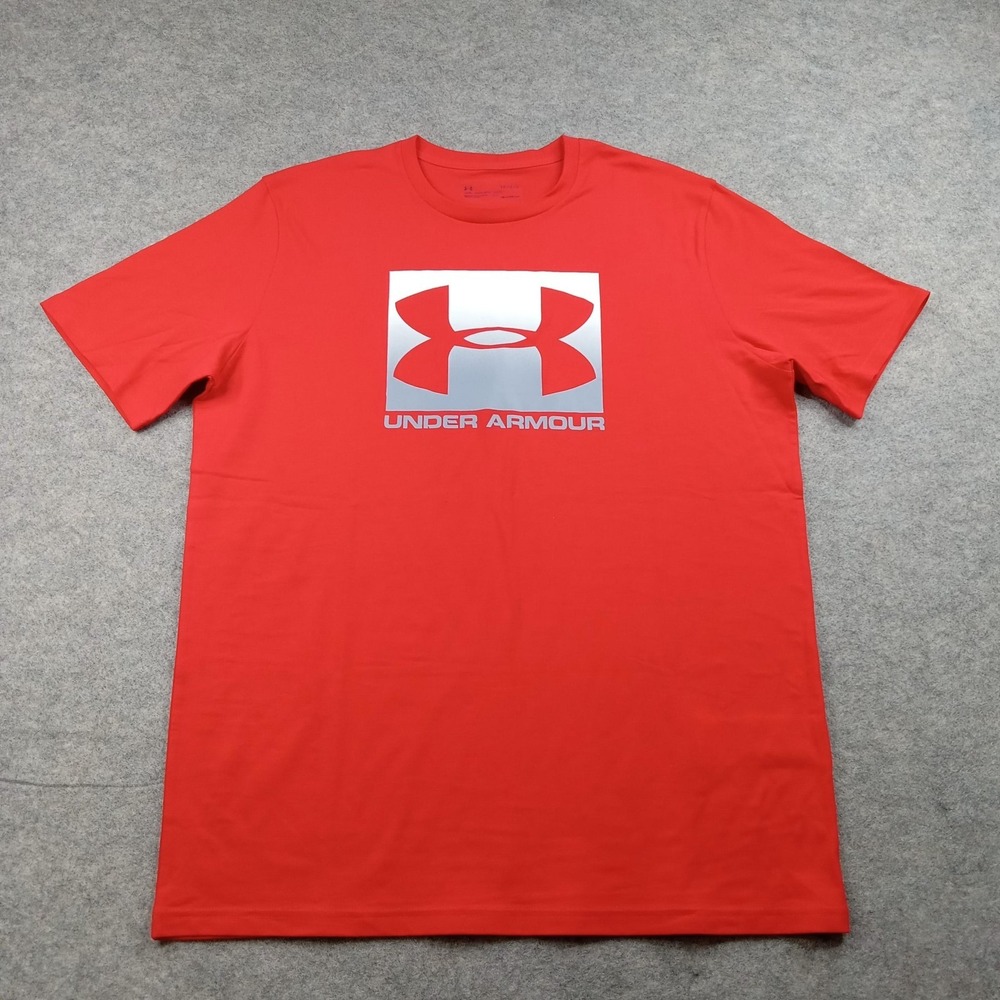 Under‎ Armour Shirt Mens Large Red HeatGear Graphic Short Sleeve Athletic Top